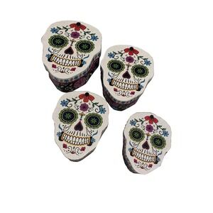 set of 4 day of the dead sugar skull gift boxes